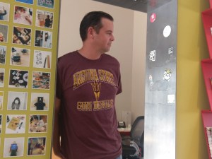 U of A fan Ryan Carr wearing a hated ASU t-shirt