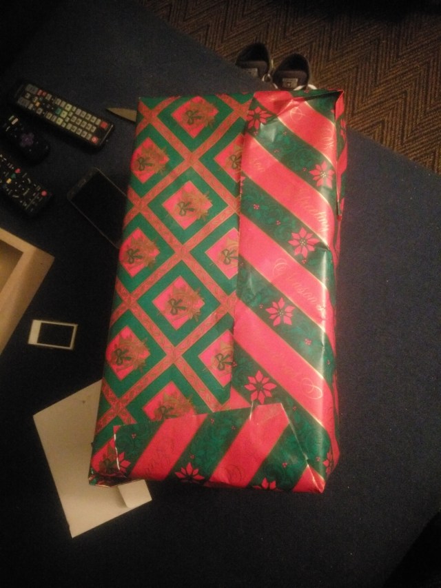 Ugly wrapping job using different gift papers