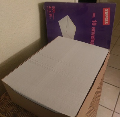 box of 500 envelopes