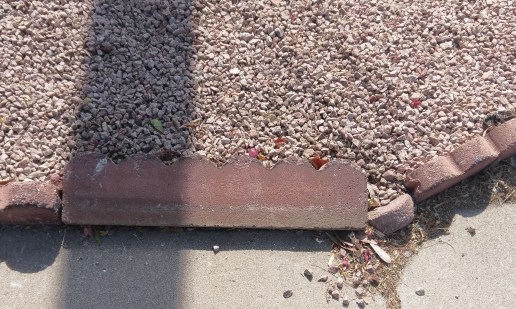 decorative curbing knocked over