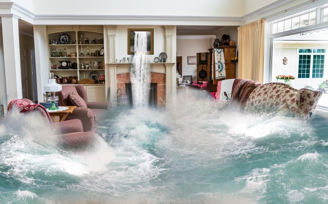 Flooding living room