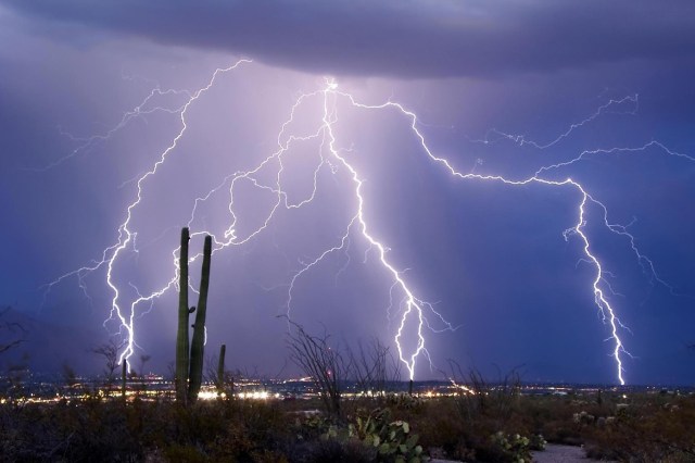 lightning over the Arizona desert
