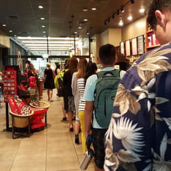 long line at Starbucks